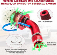 Pindex 76mm-es piros sportlégszűrő szett autóhoz, hideglevegő beömlővel 2