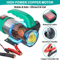OULUTO 12V 260W Dízel Szivattyú Automata Leállítással - Öntöltő Üzemanyag Átszivattyúzó Réz Motorral, Tömlőkkel és Fúvókákkal - OLT260 Model 3