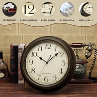 Plumeet 25cm-es Klasszikus Retro Falióra - Csendes, Elemmel Működő, Arab Számokkal 3