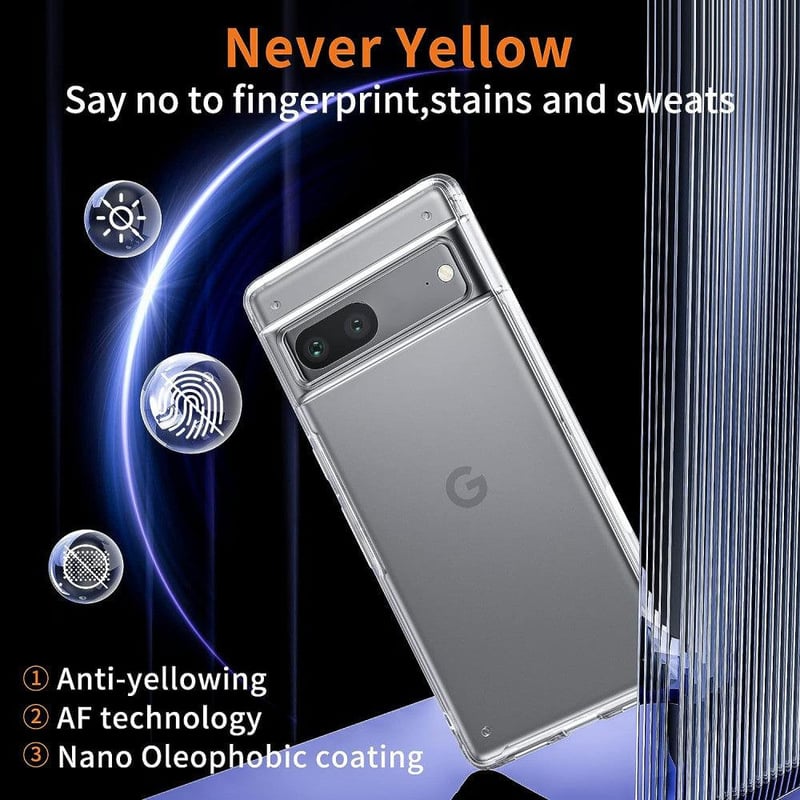 Google Pixel 7 Vékony Matt Védőtok - Átlátszó, Ütésálló