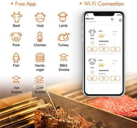 Inkbird IBBQ-4T WiFi Grillhőmérő 4 Szondával - Vízálló, USB Tölthető, Mágneses Húshőmérő Dupla Riasztással, Telefonos Applikációval 5