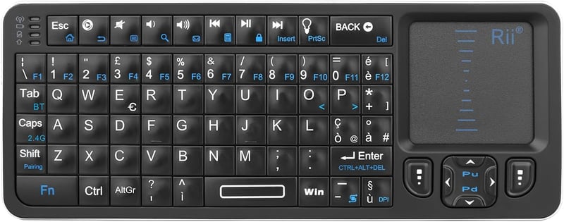 Rii Mini i6 Vezeték Nélküli Billentyűzet Touchpaddal - Bluetooth, IR, USB - Smart TV, TV Box, Tablet, Okostelefon, PC, Konzol Kompatibilis