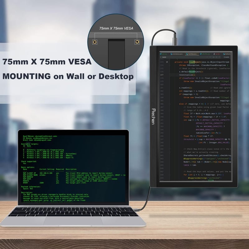Hordozható 11,6" érintőképernyős monitor HDMI/USB-C - laptophoz, telefonhoz, konzolhoz