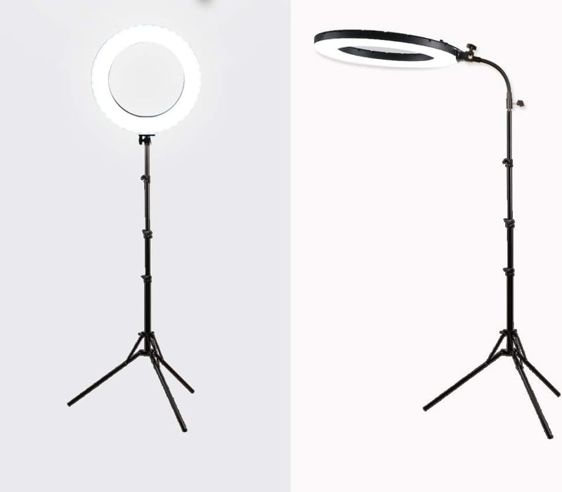 GSKAIWEN 18" LED Körfény Szett 60W - Állítható Fényerő, Sminkes Portré Fotózáshoz, YouTube Videókhoz, Tetováláshoz, Puha Csővel