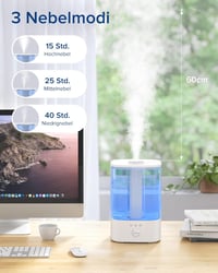 Maxcio 3,5L-es Párásító - RGB Fény, 3 Ködmód, Időzítő, 40 Órás Üzemidő 3