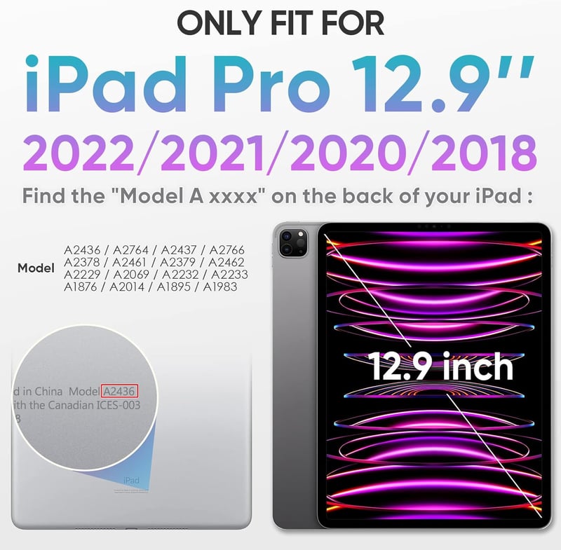 iPad Pro 12.9 360°-os forgatható, ütésálló tok vállpánttal - SEYMAC fekete védőtok