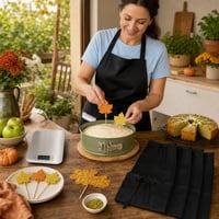 Set Cadou Tort pentru Mama: formă 26 cm + cântar 5 kg + 13 decorațiuni + 4 șorțuri cu buzunare 1