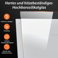 DELITEER Indukciós Főzőlap 4 Zónával, 59 cm Beépíthető, Fehér Kerámiaüveg, 3500W, 9 Teljesítményszint, Gyerekzár, Érintőgombos Vezérlés, 230 2