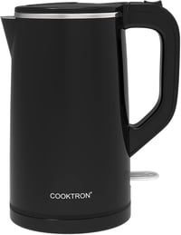 COOKTRON Rozsdamentes Acél Vízforraló 1,7L - Ultracsendes 30dB, Dupla Falú, Gyors Melegítés, BPA-mentes, Hideg Tapintású, Fekete 1