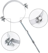 Beekeg Kémény Cső Tartó Bilincs 150mm Fehér Fali Rögzítő Fojtószeleppel Füstcső Szereléshez 2db 4