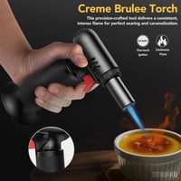 Sondiko S907 Konyhai Gázpisztoly Üzemanyagszint Jelzővel - Újratölthető Crème Brûlée Égő Biztonsági Zárral Sütéshez, Desszertekhez, Kempinge - Black 3