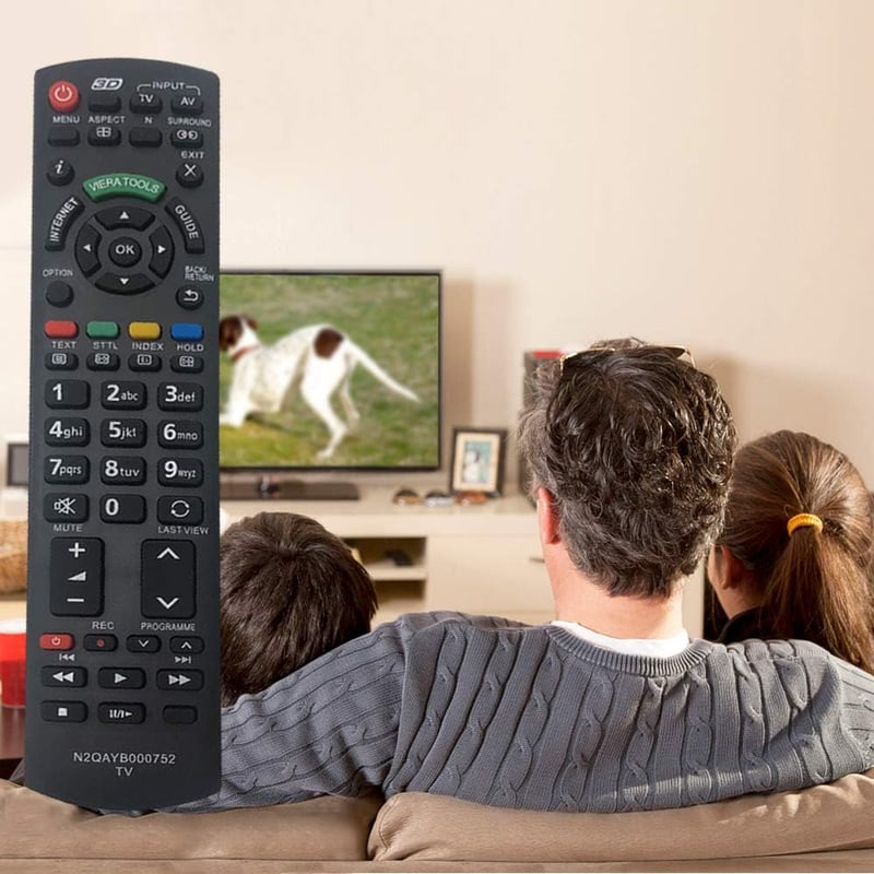 Riry N2QAYB000752 Univerzális Távirányító Panasonic Viera Smart TV-hez - Fekete, Programozás Nélküli, 10m Hatótávolság