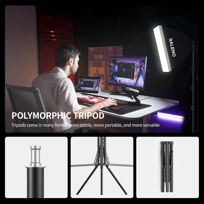 RALENO 40×40cm Softbox Fotó Világítás Szett, 50W 5500K LED Stúdió Lámpa TikTok Videókhoz, CRI>97 Fénydoboz YouTube Felvételekhez
