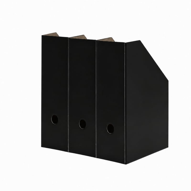 LANDRÉ Stolni držač dokumenata A4 crni karton 10,5 cm širine set – Djelomična zaliha, izložbeni primjerak — set od 4 komada