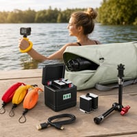 Kamerový set k vode: plavák + 2x batéria + LCD nabíjačka + USB kábel + magic arm + športová taška 1