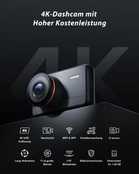 iZEEKER 4K Autós Fedélzeti Kamera WiFi Funkcióval, 2160P Felbontás, 32GB Kártyával, Éjjellátó, Hurokfelvétel, G-Szenzor, 24 Órás Parkolóőr 2