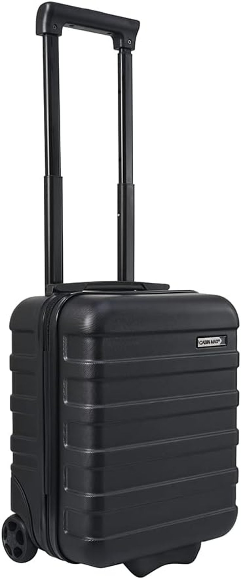Cabin Max Anode Fekete Kemény Héjú Kabinbőrönd, Könnyű ABS Gurulós Utazótáska 4 Kerékkel, Wizz Air Kompatibilis 40x30x20cm