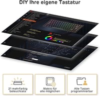 RK Royal Kludge RK84 kompakt TKL mechanikus gamer billentyűzet, barna kapcsolók, RGB 5