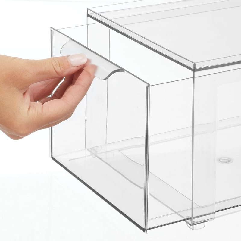 mDesign átlátszó műanyag fiókos doboz - 2 db-os szett hűtőbe, konyhába