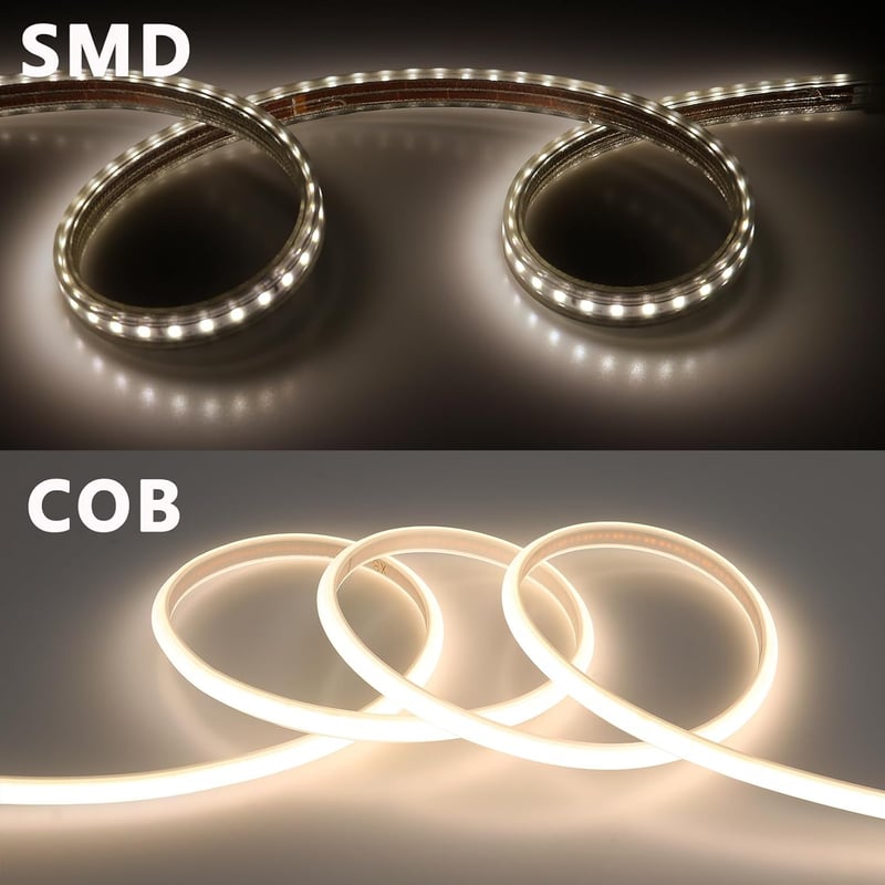 Benlun AC 220V COB LED Szalag 20m - Természetes Fehér 4000K, IP65 Vízálló, Kültéri Világítás, Flexibilis Vágható LED Csík 200W 230V Közvetle
