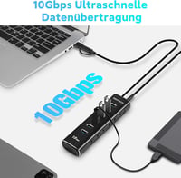 RSHTECH 8 portos USB 3.2 Hub SD/TF kártyaolvasóval, tápegységgel 3