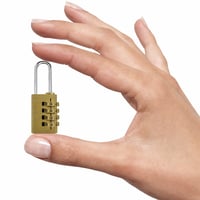 TODREMOU SMALL-AX2 4-miestny kombinačný visiaci zámok, zlatá farba - na tašky, kufre, do fitka — 1 ks (stav: pozri 2. obrázok) 2