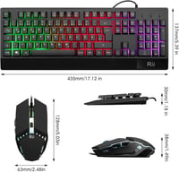 Rii RGB Gamer Billentyűzet és Egér Szett, Vízálló USB Klaviatúra, Háttérvilágítás, QWERTZ Német Kiosztás, 3200 DPI, PC/Mac Kompatibilis 6
