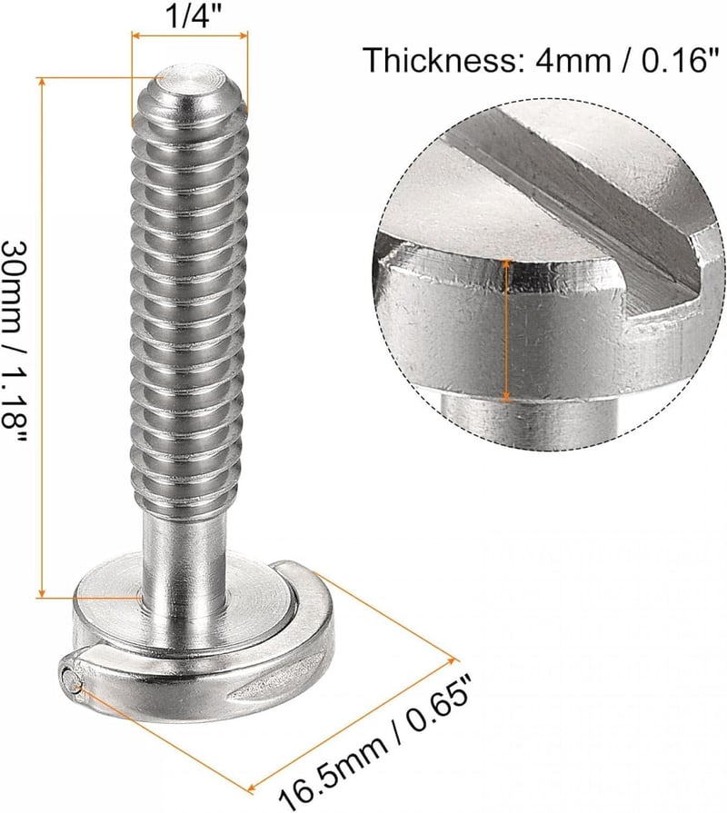 Rozsdamentes 1/4" kamera állvány csavar adapter, 2 darabos szett