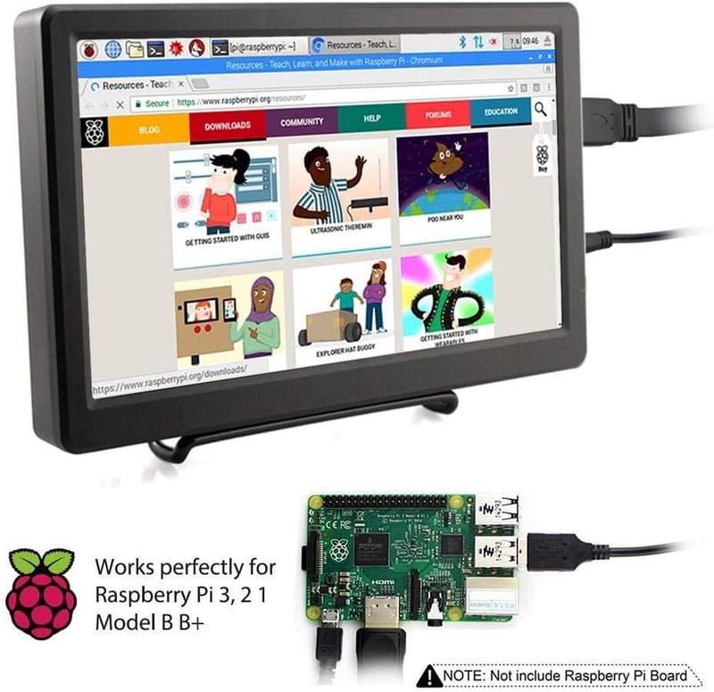 ELECROW 10,1" Full HD Hordozható Monitor Raspberry Pi-hez és Játékkonzolokhoz