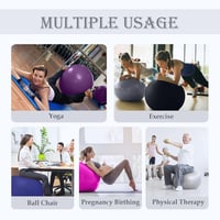 Goonidy 65cm Fekete Fitneszlabda - Ergonomikus Ülőlabda Gyerekeknek, Robbanásbiztos Tornalabda Jógához, Pilateshez, 2200 Font Teherbírással 5