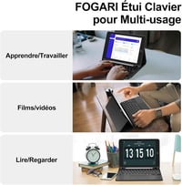 FOGARI iPad Billentyűzet Tok Trackpaddal - Vezeték Nélküli Leválasztható AZERTY Billentyűzet iPad 9/8/7, Air 3, Pro 10.5 Modellekhez, Ceruza 5