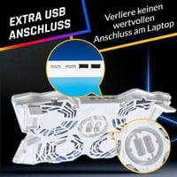 KLIM Wind Laptop Hűtő - 4 Ventilátoros Hűtőpad PC, Mac, Xbox, PS4 Eszközökhöz - USB Tápellátású, Stabil, Csendes - 11-17" Méretű Laptopokhoz 7
