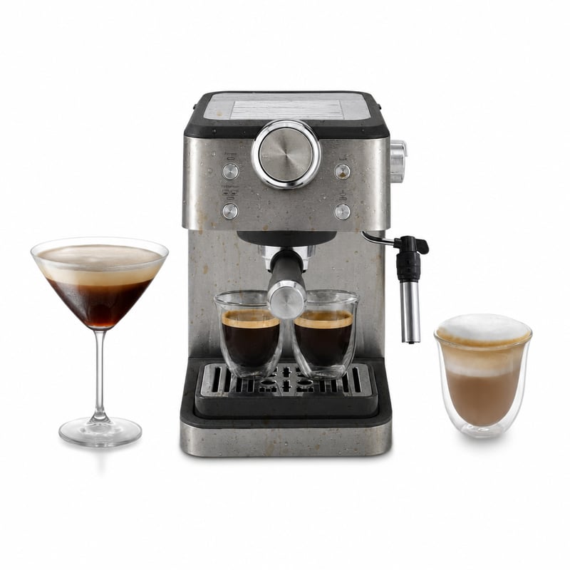 Pákový kávovar De'Longhi Classic EM450.M s napeňovačom mlieka, 15 bar, 1,7 l nádrž na vodu — so stopami kvapiek (stav: pozri 2. obrázok)