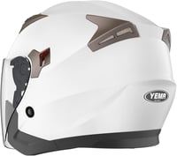 YEMA YM-627 Motoros Sisak Matt Fekete ECE Homológ Dupla Napellenzővel Roller Chopper Bukósisak Férfi Női Felnőtt - XL, White 4