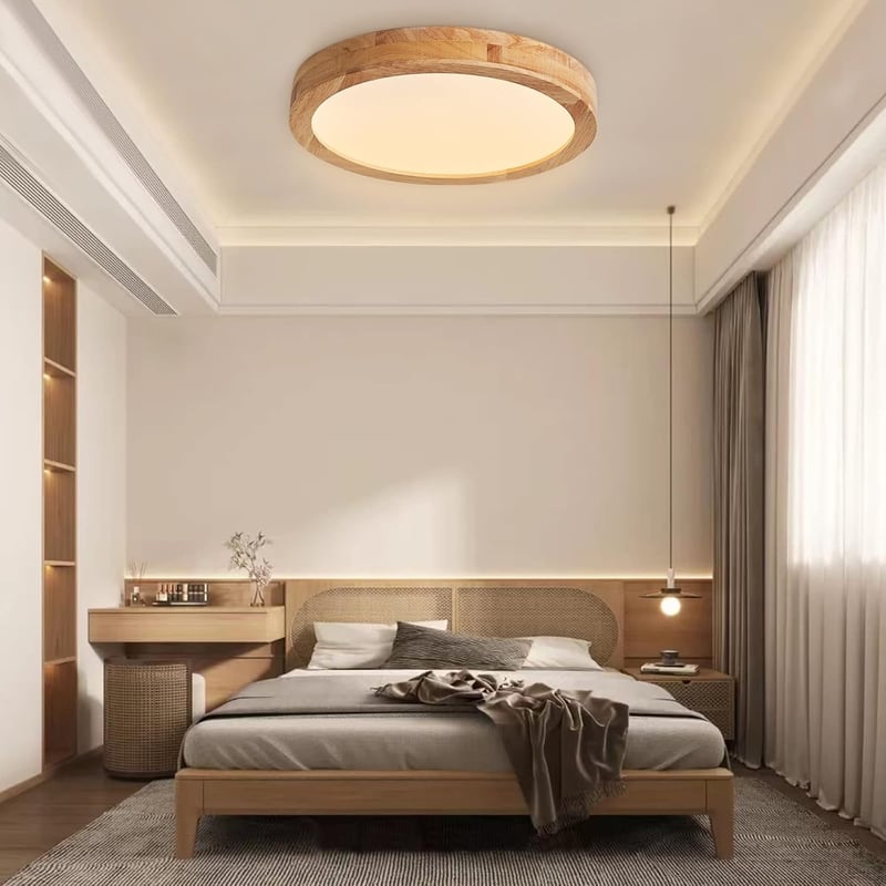 Baerolc Fa LED Mennyezeti Lámpa 40cm - 28W Meleg Fehér Kerek Világítás Nappaliba, Hálószobába, Konyhába, Gyerekszobába, Előszobába