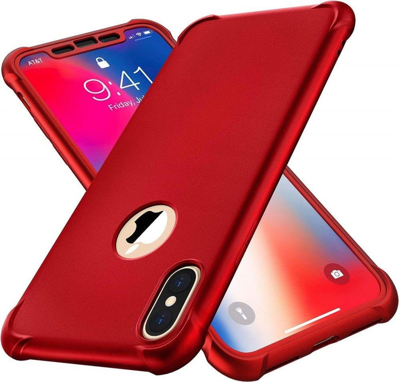 iPhone X/XS Bordó Szilikon Tok Szett 2db Üvegfóliával