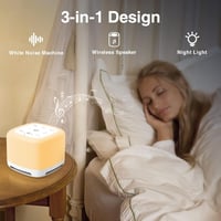 ORIA Fehérzaj Gép 40 Hanggal, Éjjeli Fénnyel és Bluetooth Hangszóróval Babáknak 2