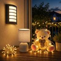 Oaza večernjeg ugođaja: 1x LED lampice 3m + 1x stolna lampa + 1x vanjska zidna svjetiljka 1