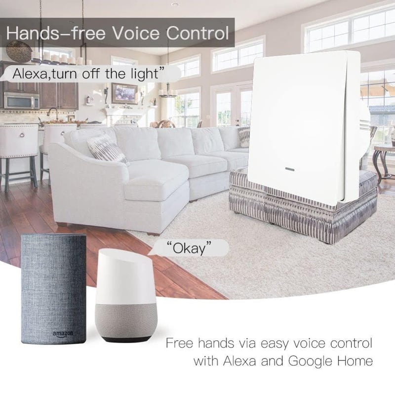 MOES WiFi Okos Villanykapcsoló - Alexa és Google Kompatibilis, 1 Gombos