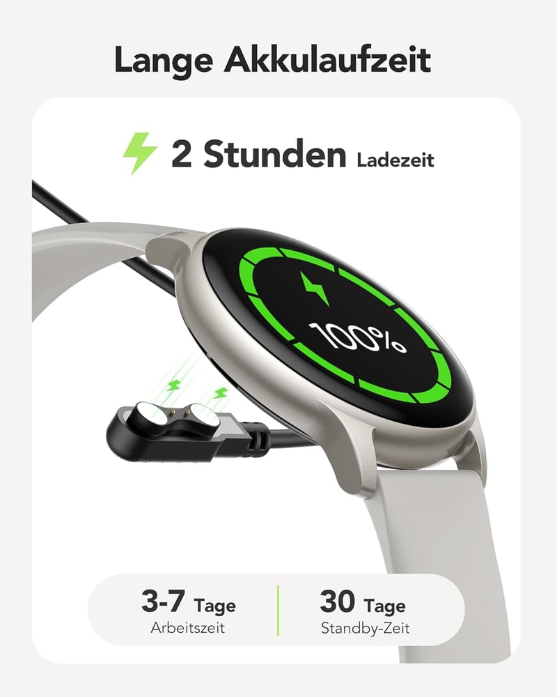 AGPTEK Okosóra Telefonos Funkcióval - 1,3" Fitness Tracker 100+ Sportmóddal, Ezüst