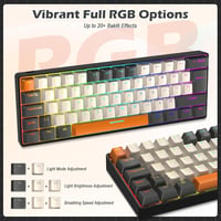 ZIYOU LANG T60 Kompakt Mechanikus Gamer Billentyűzet - RGB, Barna Kapcsolók, UK QWERTY, Tejszín 3