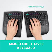 Perixx PERIBOARD-624B Vezeték Nélküli Ergonomikus Split Billentyűzet Állítható Dőlésszöggel - Lapos Gombokkal - US Angol Kiosztás 6