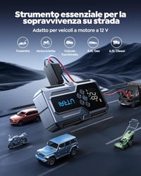 UTRAI 4000A Autós Bikázó Készülék 150PSI Kompresszorral - Gyorstöltés 3.0, 8.5L Benzin/6.5L Dízel Járművekhez, Beépített LED Lámpával 2