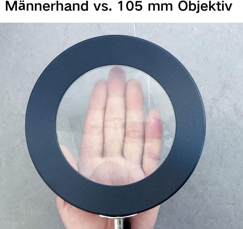 Beyamz LED Nagyítós Lámpa 5x Nagyítással, 125mm Átmérőjű Lencsével, 1100 Lumen, Szabályozható Fényerő, Munkahelyi és Kozmetikai Használatra,