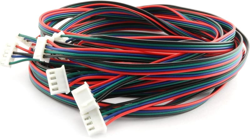 Winwill 6 db Fehér Léptetőmotor Kábel 4-6 Pin XH2.54 - 1,5m Hosszú Csatlakozó 3D Nyomtatókhoz, Gubancolódásmentes