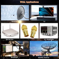 KUOQIY 10 db Aranyozott TV Koaxiális Csatlakozó Készlet - 5 Aljzat és 5 Dugó Adapter RF Antenna Kábelekhez 6