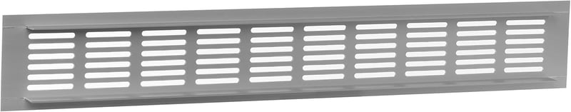 LIRAST 60x400 mm Ezüst Alumínium Szellőzőrács - Beépíthető Légbeeresztő Rács Csavarozható vagy Öntapadós Rögzítéssel