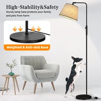 Weilim Állólámpa Nappali Szobába - 170 cm Dimmelhető LED Olvasólámpa Lámpaernyővel, 9W E27 Izzóval, Fokozatmentes Fényerő, 3 Színhőmérséklet 3
