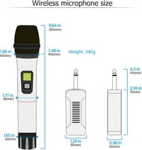 Bietrun UHF Fém Vezeték Nélküli Mikrofon 50m Hatótávval, Karaoke és Rendezvény Hangosításhoz 7
