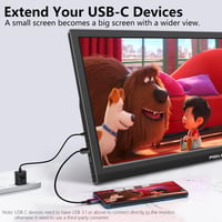Pisichen 17,3" Hordozható Monitor 1600x900 HD Felbontással - USB-C HDMI Csatlakozás PC, Laptop, Switch, Xbox Kompatibilis Külső Kijelző Beép 4